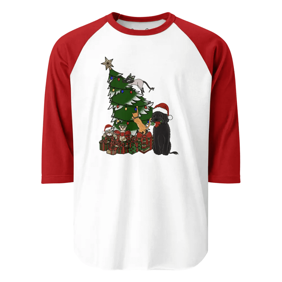 Christmas Furbabies Raglan Two-Tone Top product image (16)