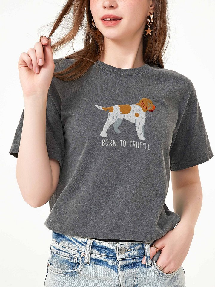 Born to Truffle T-Shirt(Embroidered) of a Lagotto Romagnolo(Brown & White) product image (2)