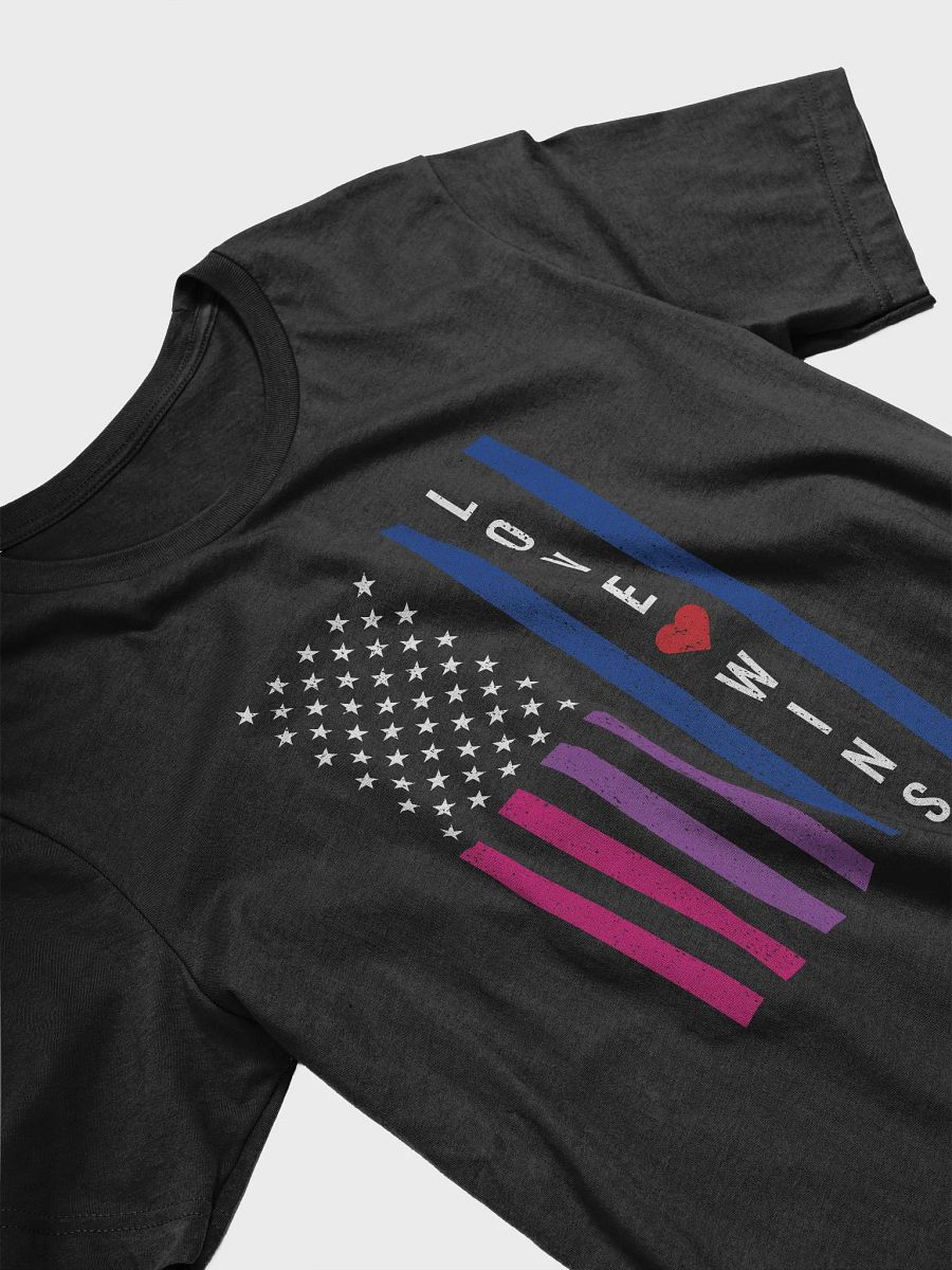 LGBTQ Bisexual Pride Love Wins USA American Flag T-Shirt product image (3)