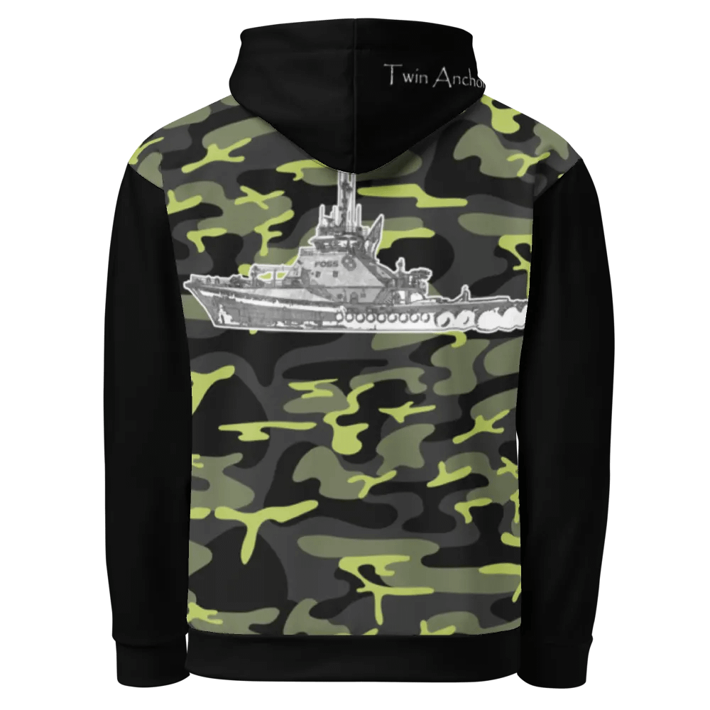 black & Green Camouflage Foss tug Sketch Hoodie product image (1)