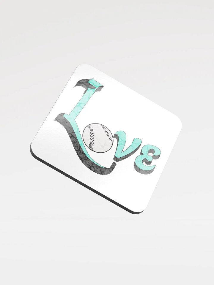 Love Baseball Glossed Cork Coaster product image (1)