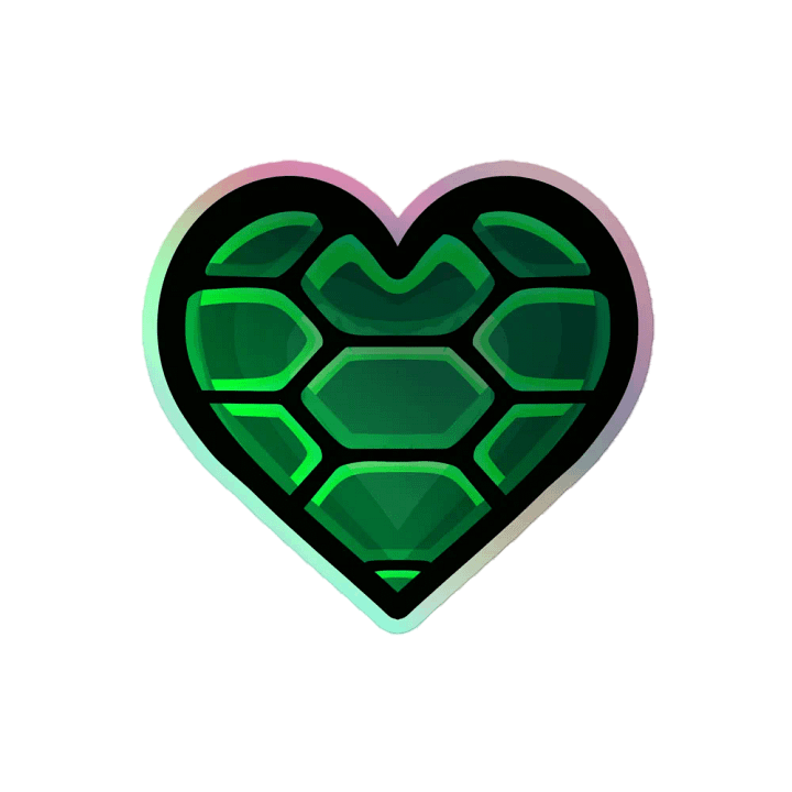 Turtle Heart Holographic Sticker product image (2)