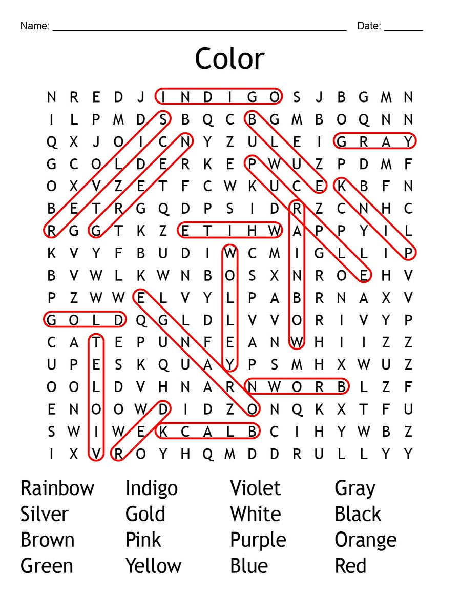 Printable Color Word Search Puzzle product image (2)