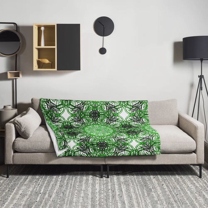 Verdant Kaleidoscope Throw Blanket product image (1)