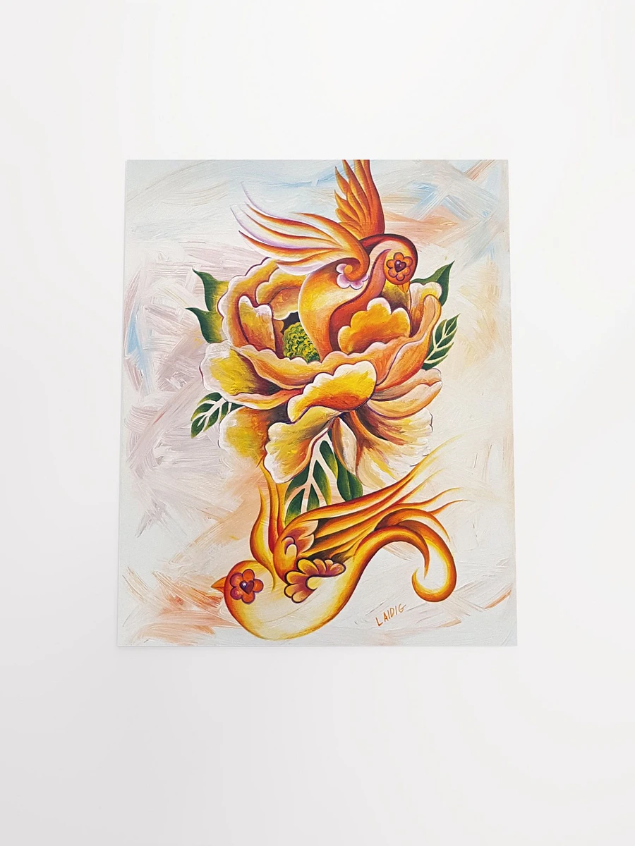 MONARCH ORANGE PEONY AND SPARROWS PRINT product image (13)