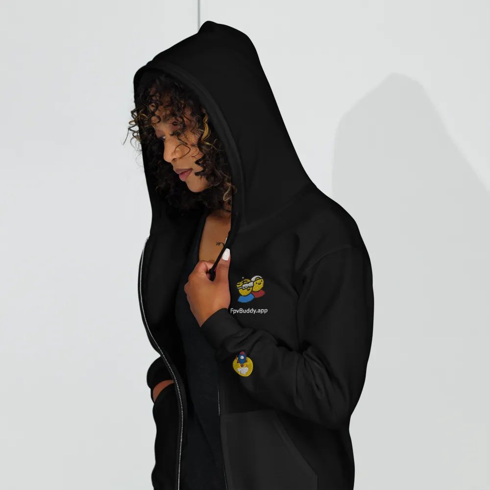 FpvBuddy Embroidered Zip Hoodie (black) product image (7)