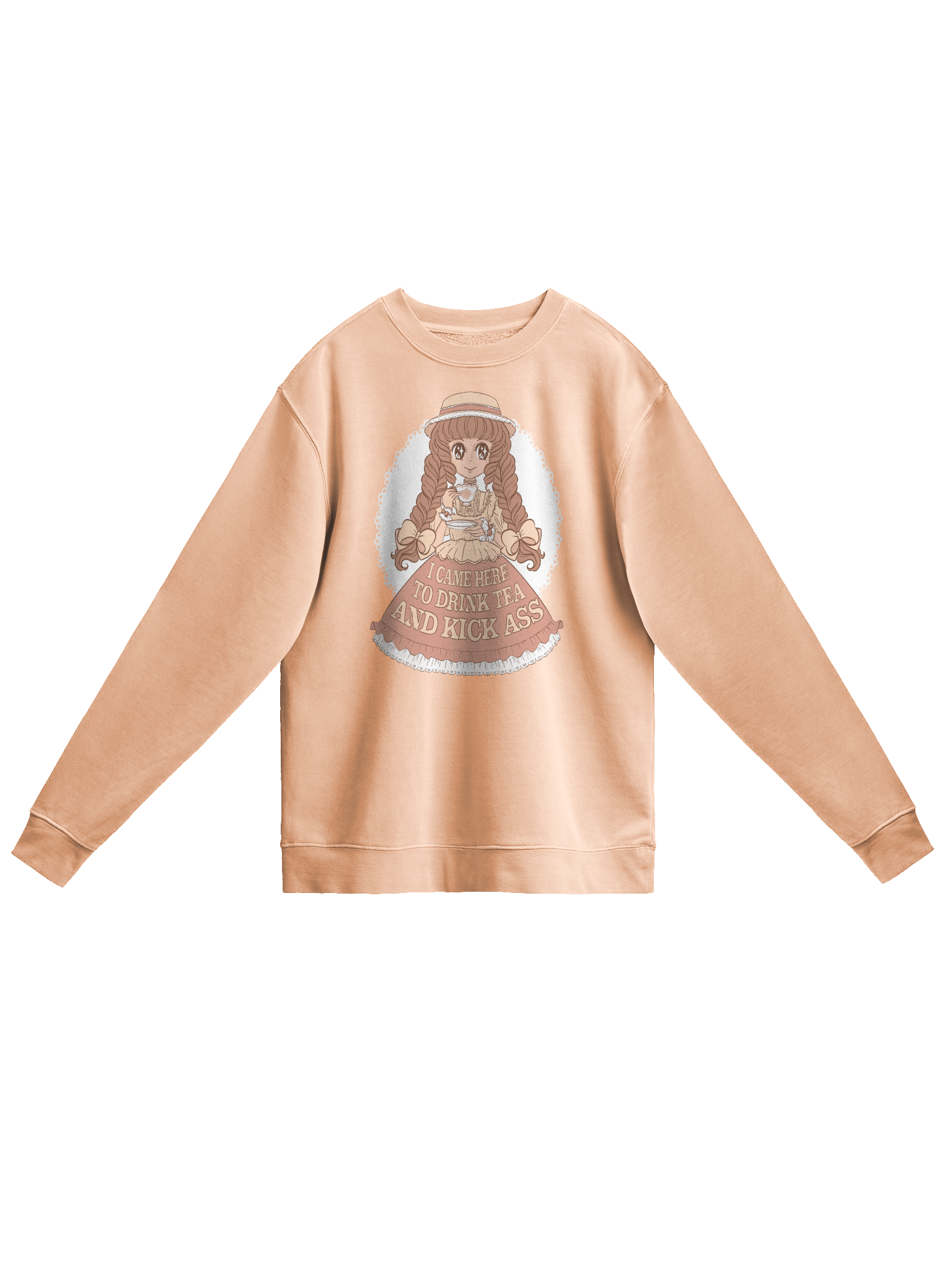 𝑼𝑺𝑨 I Came Here to Drink Tea & Kick Ass (Country, Peach) sweatshirt product image (1)