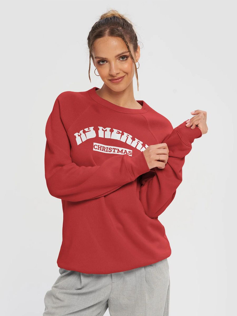 J'adore Noël Unisex Fleece Raglan Sweatshirt product image (3)