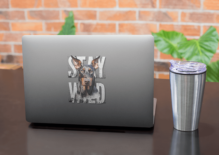 Stay Wild Doberman Kiss Cut Sticker product image (1)
