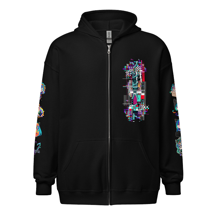 glitch stamp zip up hoodie product image (1)