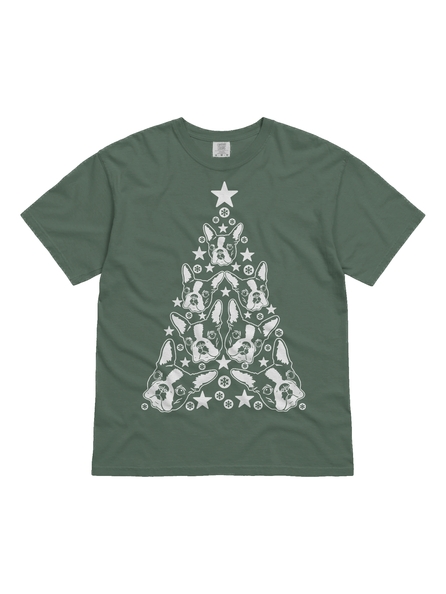 Boston Terrier Christmas Tree T-Shirt product image (2)