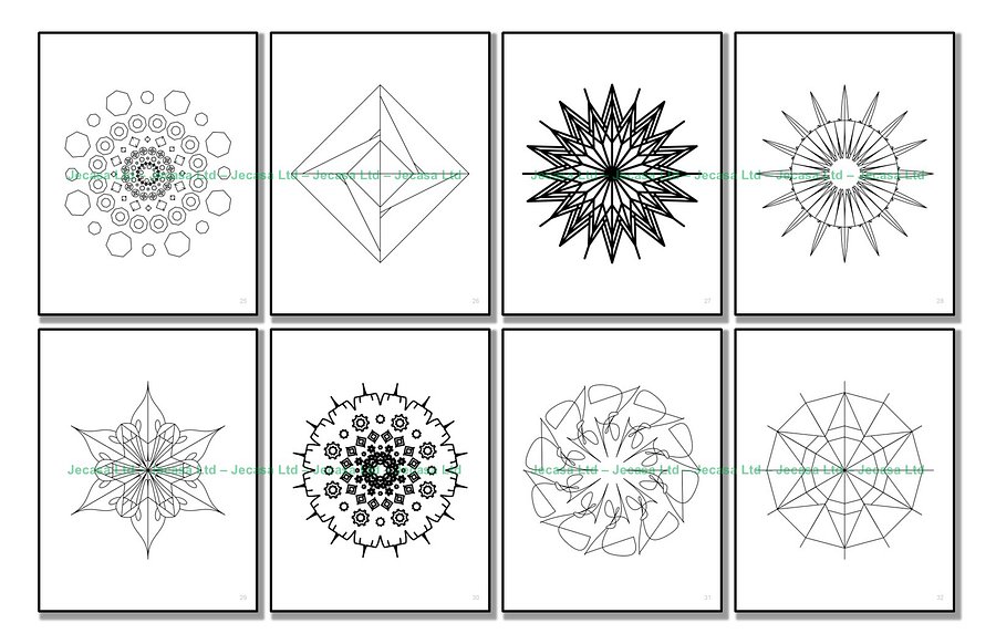 100 Geometric Mandala Coloring Pages | PDF | Digital File | Series GM2025 Vol. 11 product image (6)