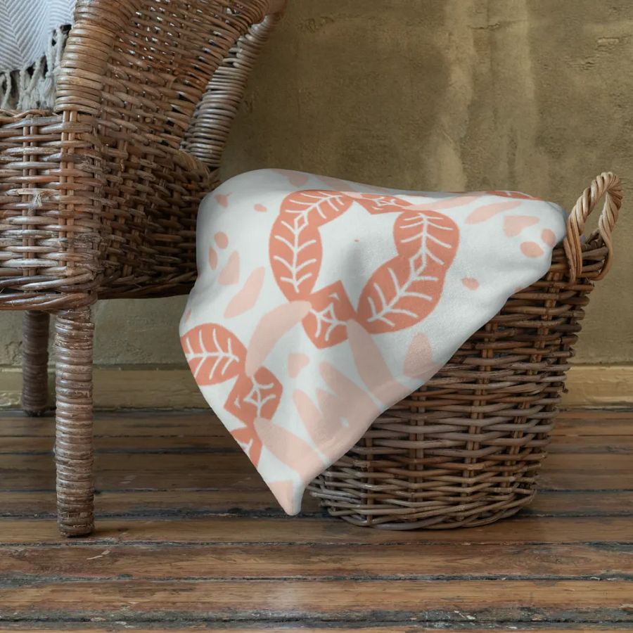 Abstract Orange Leaves Blanket product image (9)