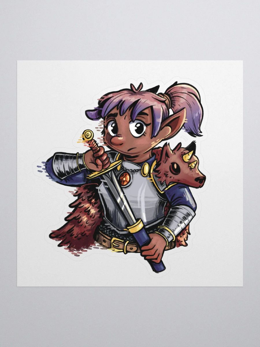Gnome Paladin Sticker - Fantasy RPG Character Art Decal product image (1)