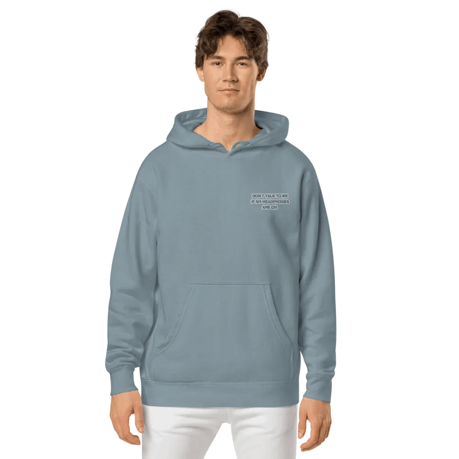 L.C. HEADPHONES ON (royal bubble design) embroidered pigment hoodie product image (3)