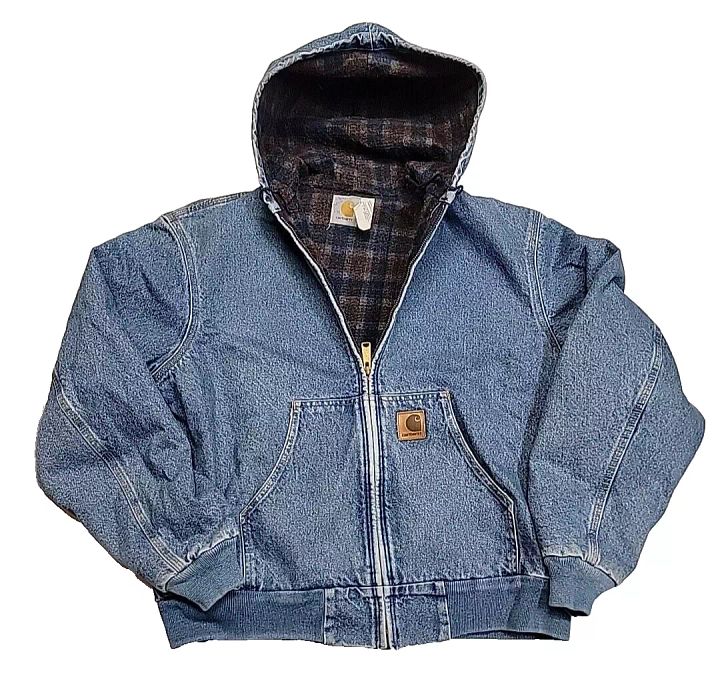 Vintage Carhartt JB1198 Blanket Lined ASAP Rocky Denim Jacket Men Large USA Made product image (1)