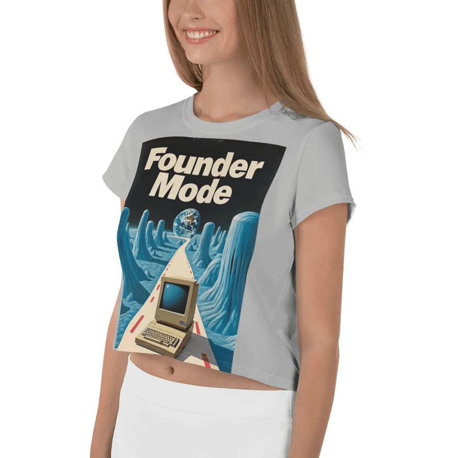 founder mode (front) retro crop top (100% cotton) product image (6)