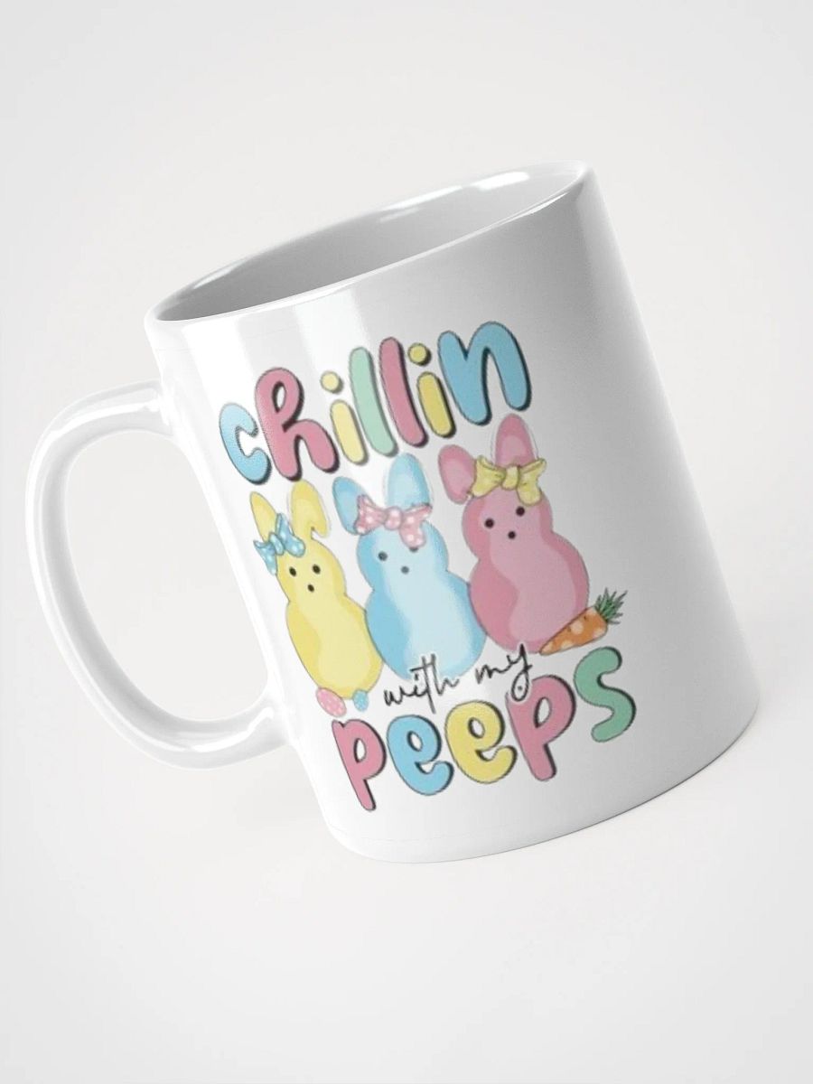 White Glossy Mug Cute Peeps product image (3)
