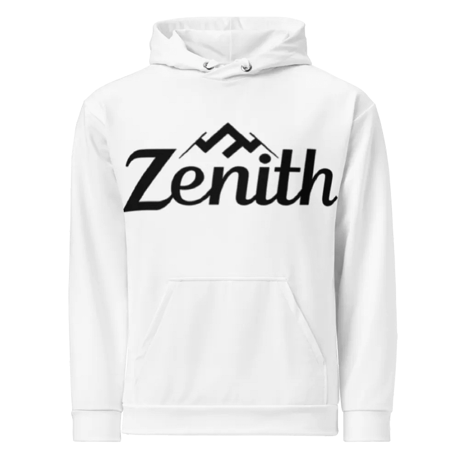 Zenith Recycled Unisex Hoodie with Mountain Peak Design - White product image (3)
