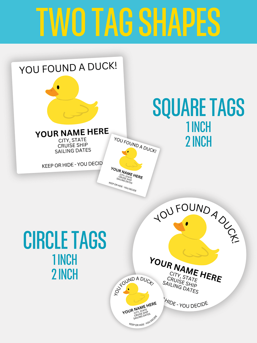 Editable Cruise Duck Tags - Circles & Squares product image (4)