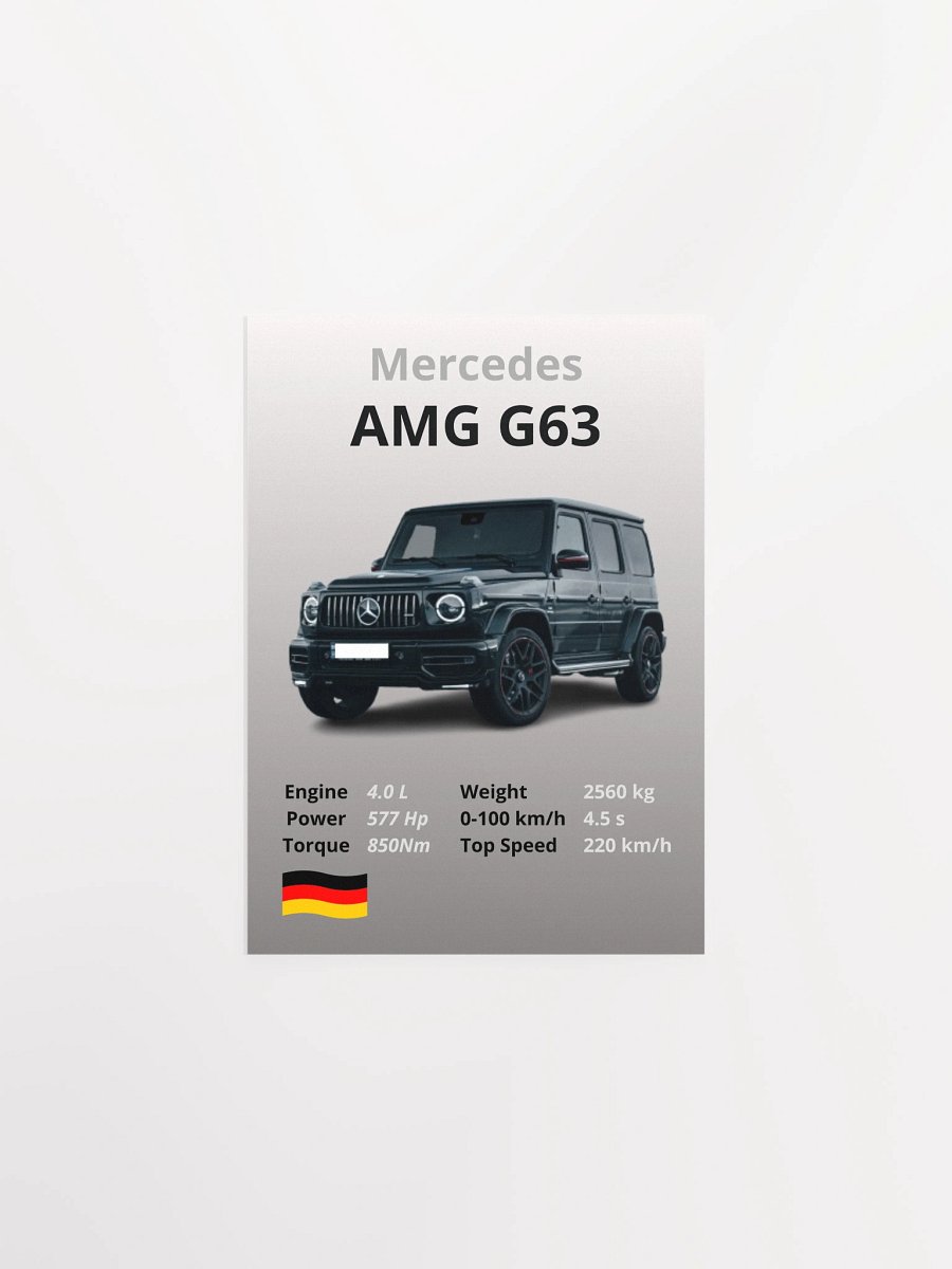 Mercedes-AMG G63 Wall Poster Without A Frame product image (1)