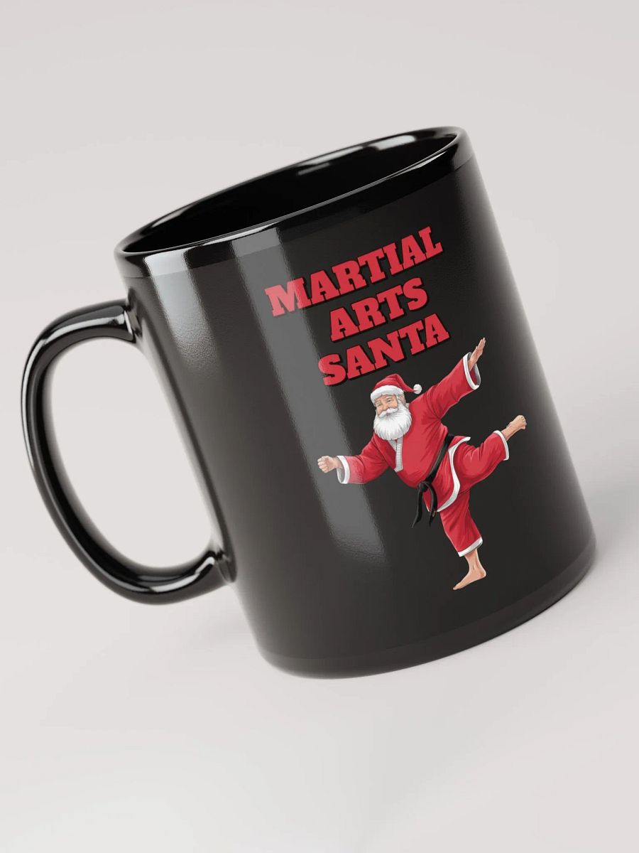 Martial Arts Santa - Funny Christmas Black Mug product image (5)