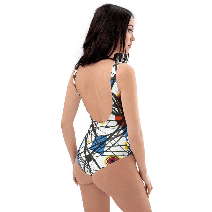 Abstract Lithographic Pattern Design one piece Swimsuit - V3 product image (3)