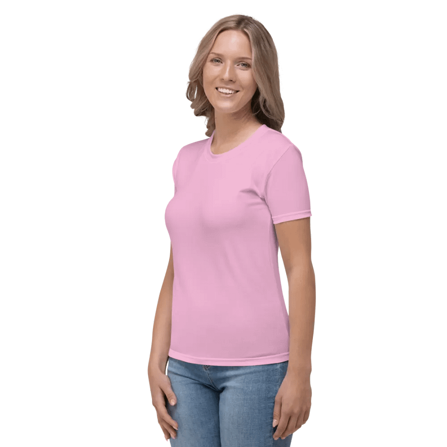 Plain Light Carnation Pink True Summer Women's Crewneck Polyester Heavyweight Premium T-Shirt by Treasure Pie product image (4)