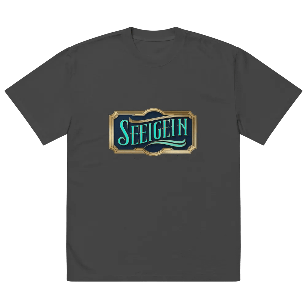 Vintage Elegance Teal Text T-Shirt product image (2)