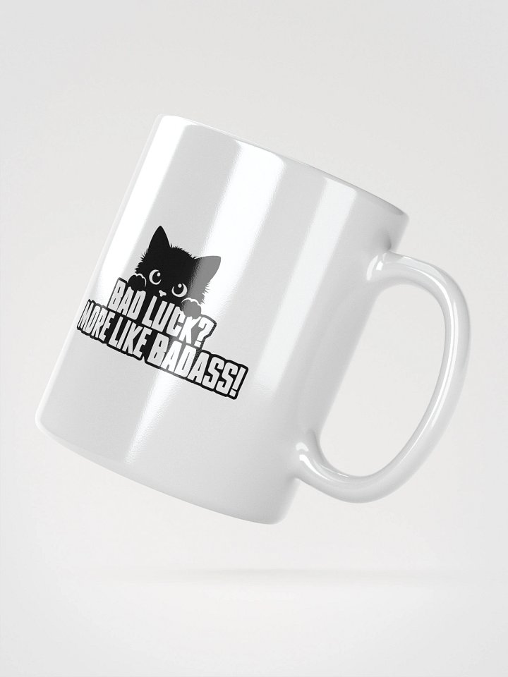 Cute Black Kitten "Badass" Funny Cat Lover Mug product image (4)