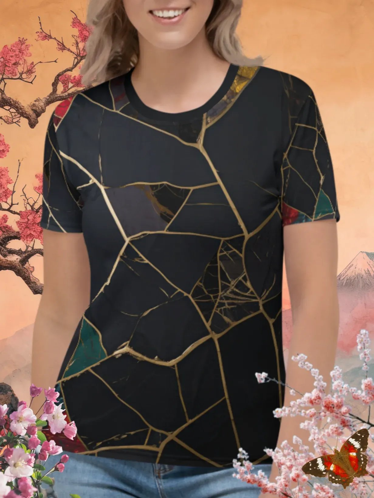 Ruby & Kintsugi Print T-Shirt product image (1)