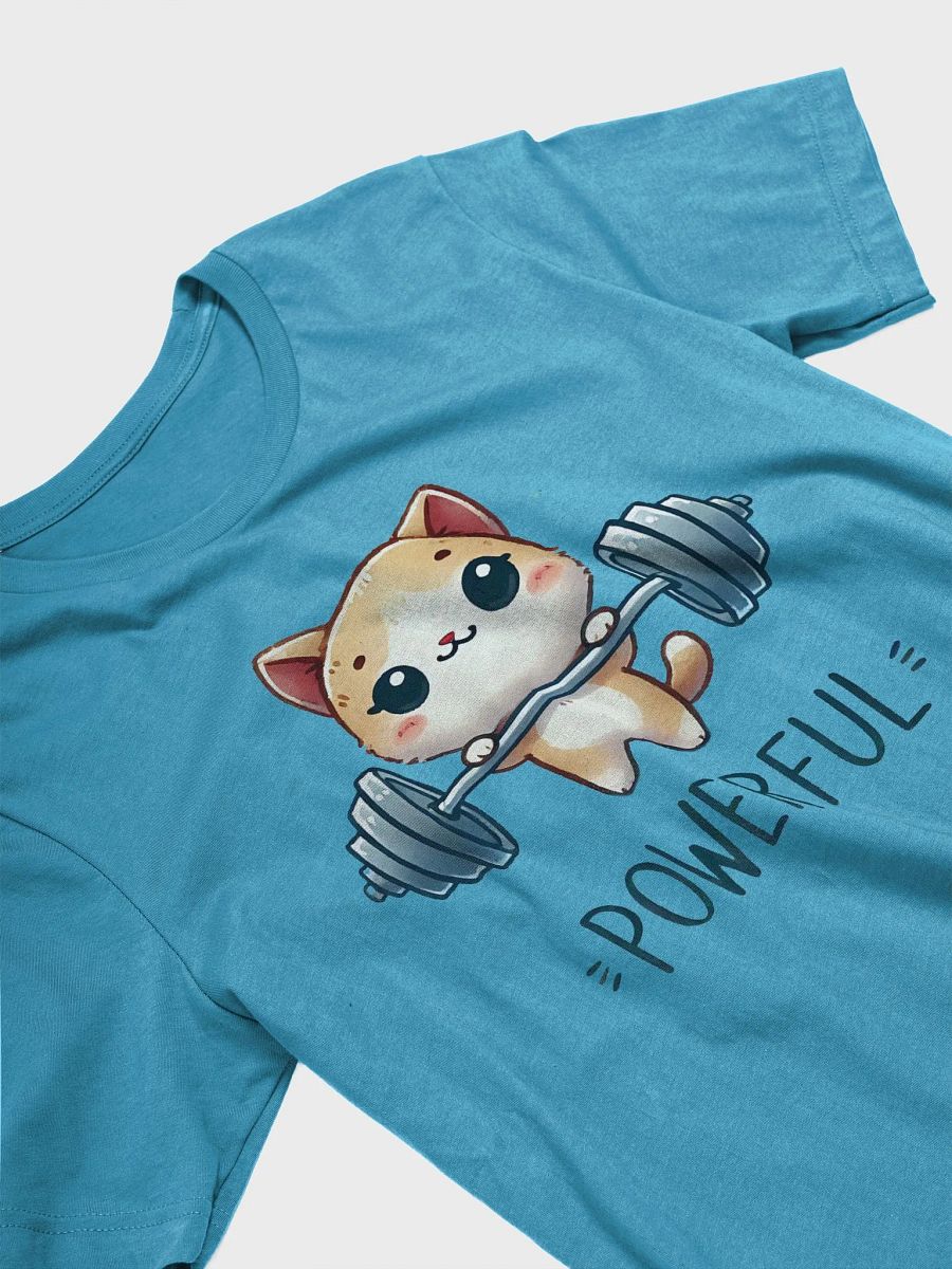 ‘Powerful Kitty’ Weightlifting T-Shirt – Adorable Strength Design product image (3)