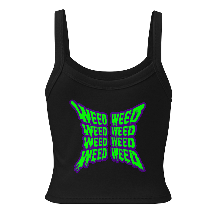 Twisted Budz Weed Butterfly Wings Black Tank Top, Creepy Cannabis Horror Lover Summer Stoner Shirt, Green Purple Ganja Drip Beach Goth Style product image (2)