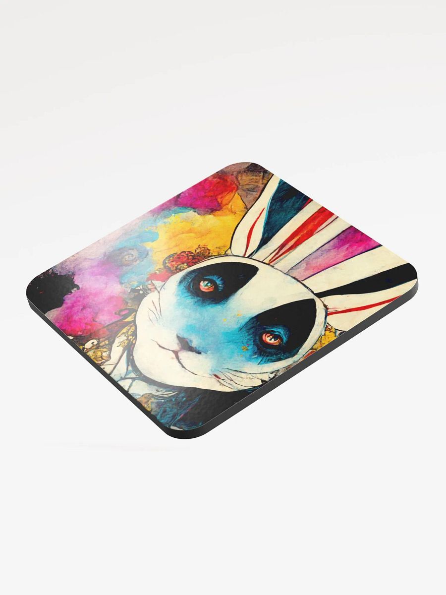 Whimsical Rabbit Dreams Glossed Cork Coaster product image (3)