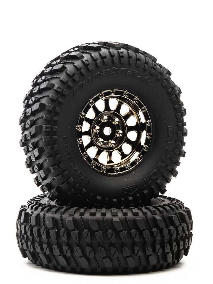 Duratrax Black/Chrome 1.9'' Wheela and Tires product image (1)