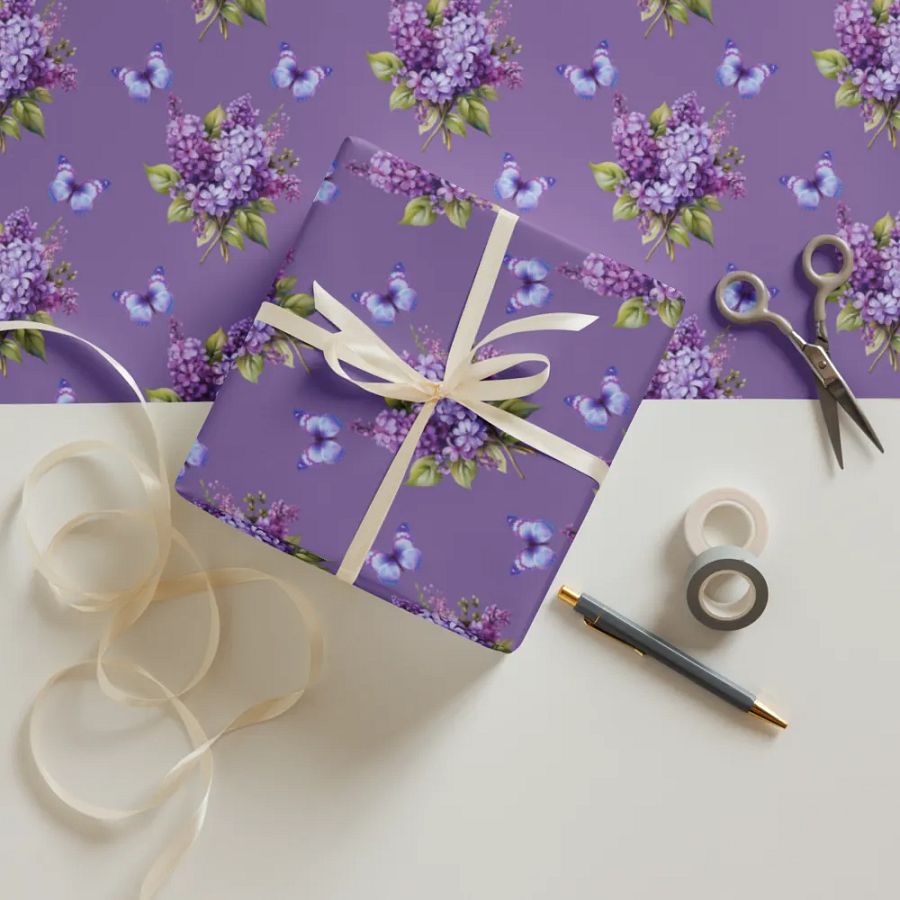 Lilac Bloom Wrapping Paper Set product image (11)