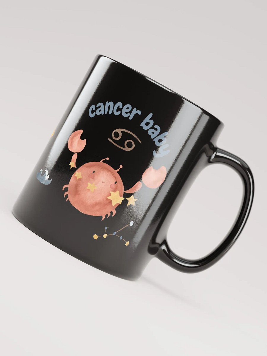 Cancer Baby June 22-July 22 BLACK GLOSSY MUG Baby Gift, New Baby Gift, Fun Astrology Gift product image (4)