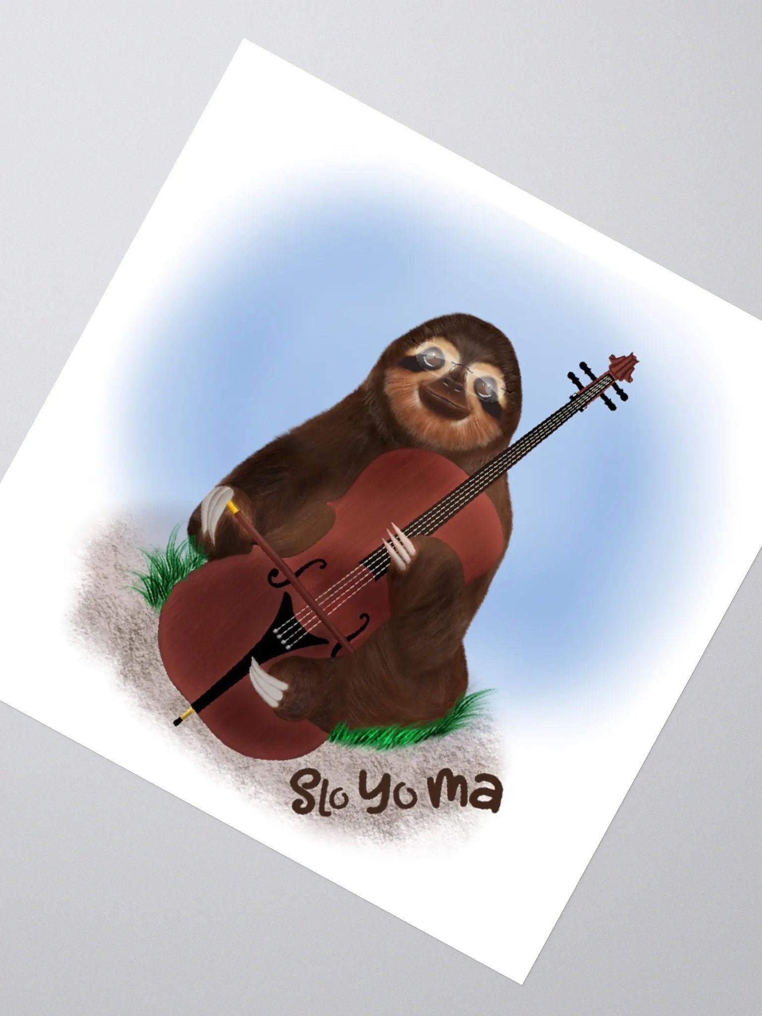 Slo Yo Ma - Cellist Sloth Stickers product image (2)