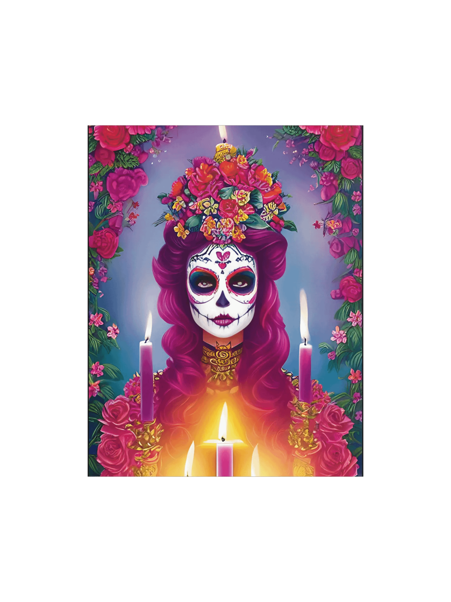 Sugar Skull Art - Beautiful Woman at Altar Poster product image (4)