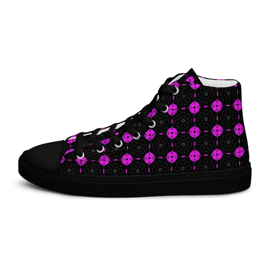 Abstract Pink Shapes Ladies Canvas Shoes High Tops product image (6)