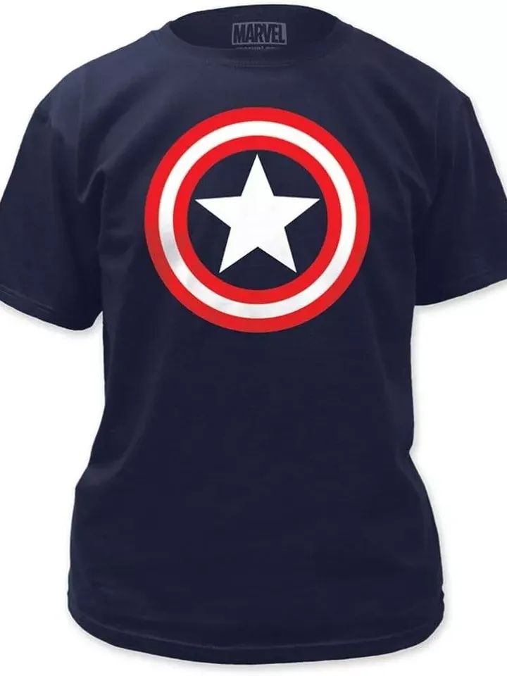 Men's Blue Captain America Logo Shield Tee T-Shirt product image (1)