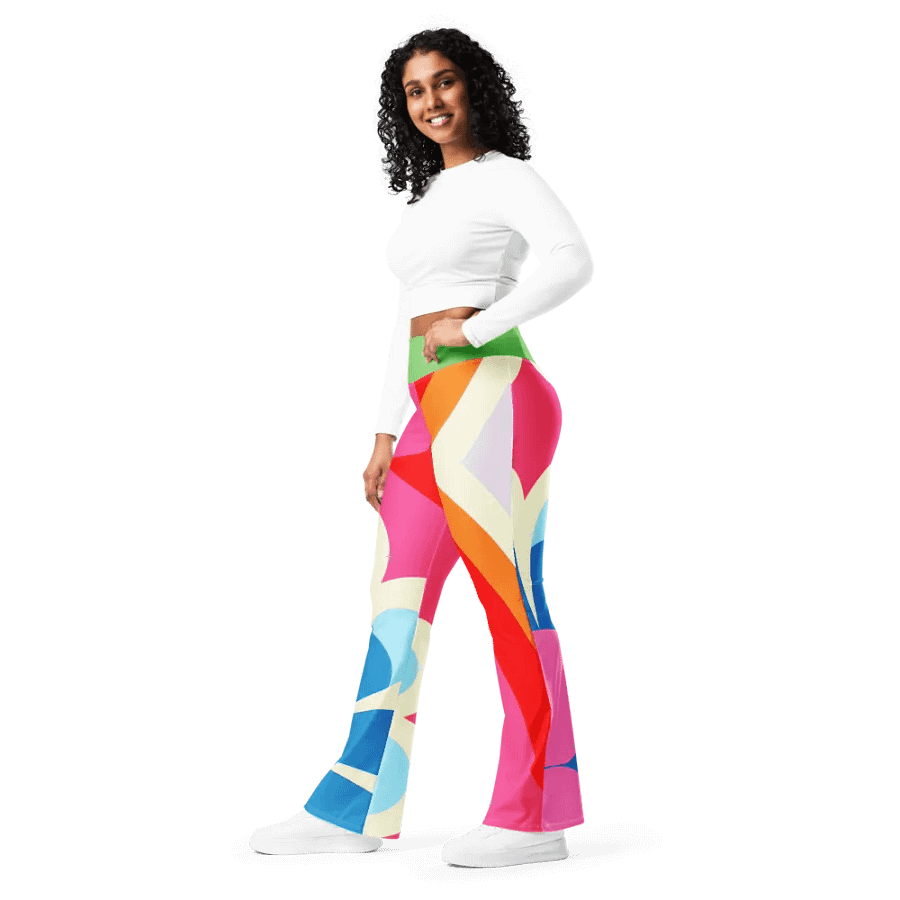 Retro Fuchsia/Orange Sherbet Flared Leggings product image (3)