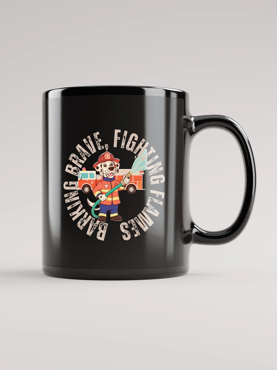 barking brave fighting flames mug product image (2)