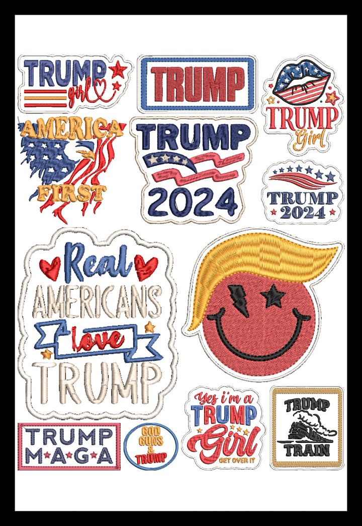 2024 Trump Machine Embroidery Pattern Bundle E product image (1)