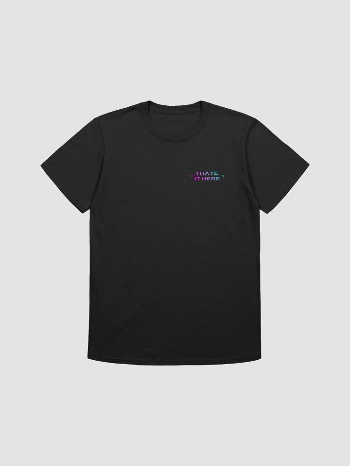 I Hate It Here Gildan Tee with pink & blue text product image (1)