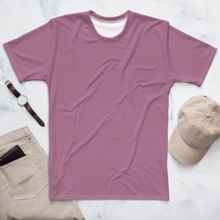 Plain Medium Dark Lilac Purple Soft Summer Men's Crewneck Polyester Heavyweight Premium T-Shirt by Treasure Pie product image (1)