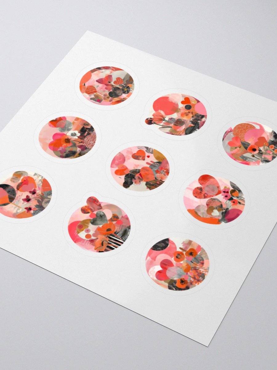 Abstract Heart Collage Sticker Pack for Journaling and Scrapbooking product image (4)