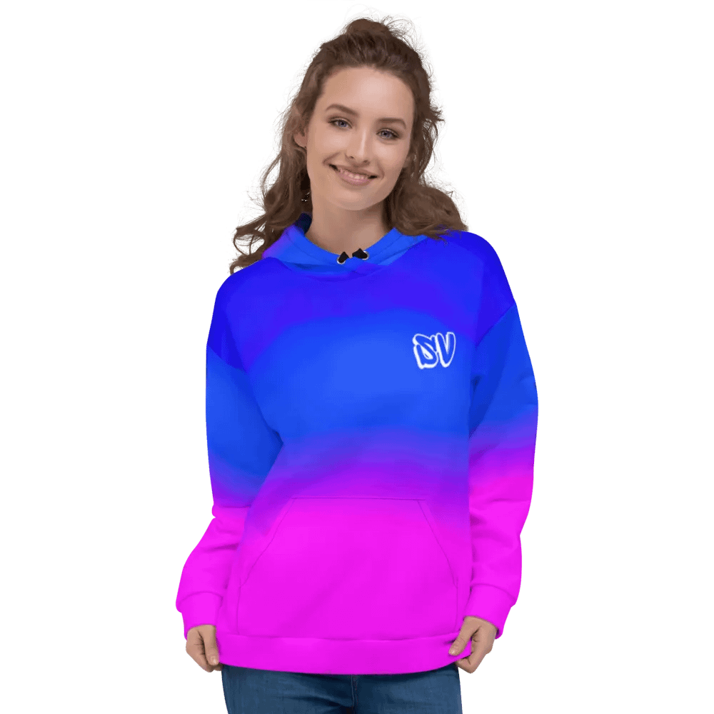 STRAIGHT VIBIN ANIME GIRL NEON COLOR FADE HOODIE product image (3)
