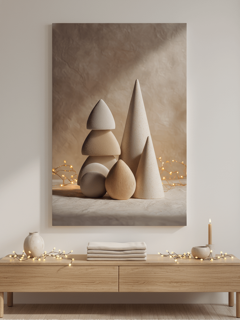 Minimalist Stone Christmas Tree – Modern Holiday Wall Art Print product image (1)