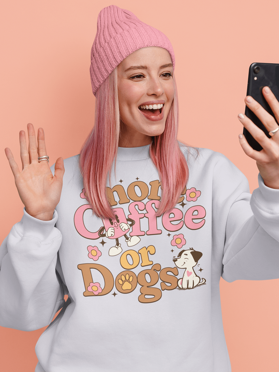 Caffeine & Canines Cartoon Sweatshirt product image (2)
